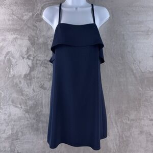 Alice + Olivia Slip Dress Womens Size Small Navy Layered Spaghetti Strap Cocktai